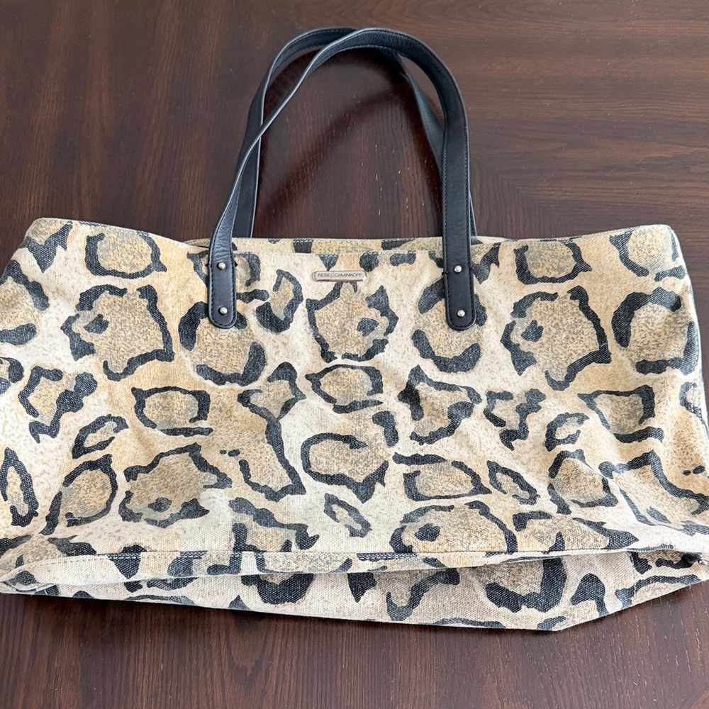 Rebecca Minkoff Beige and Black Leopard Tote